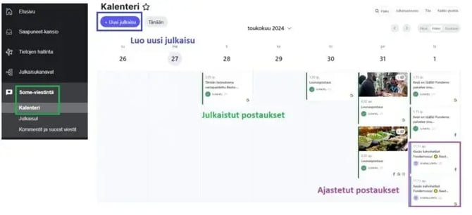 Fonecta Connect Asiakasohjeet Julkaisukalenteri