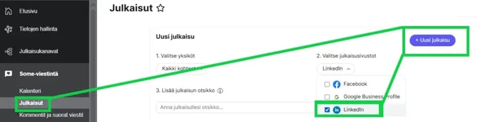 Fonecta Connect Asiakasohjeet Linkedin linkitys yhdistetty