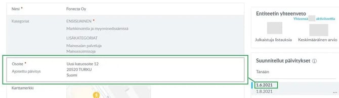 Fonecta Connect Asiakasohjeet Suunniteltu päivitys valmis