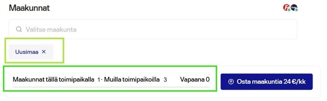 Fonecta Connect Editori tietojen päivitys Maakunnat
