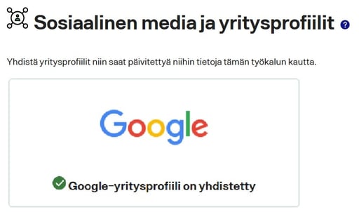 Fonecta Connect asiakasohjeet Google-yritysrprofiili on yhdistetty