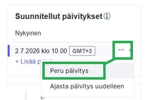 Fonecta Connect asiakasohjeet Suunnitellut päivitykset Peru päivitys