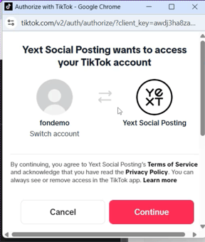Fonecta Kontakti Asiakasohjeet Yritysprofiilien linkitys TikTok vahvista Yext