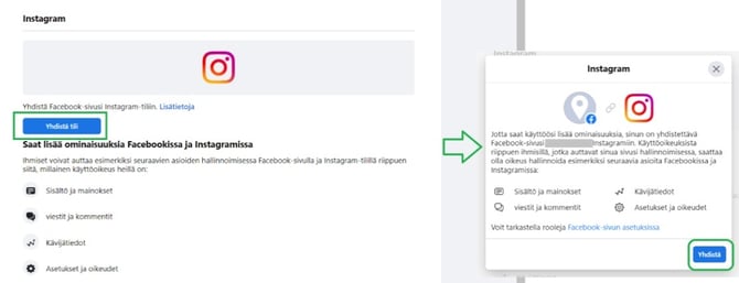 Fonecta Kontakti asiakasohjeet Instagramin yhdistäminen Facebook-yrityssivuun_yhdistä tili