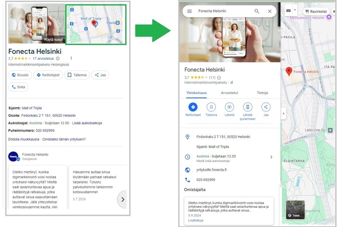 Asiakasohjeet - Fonecta Kontakti - Google-yritysprofiilin vahvistaminen - GBP profiili