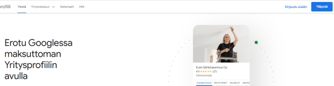 Asiakasohjeet - Fonecta Kontakti - Google-yritysprofiilin vahvistaminen - Siirry luomiseen