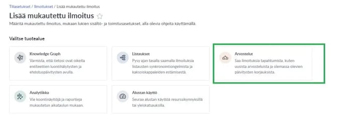 Fonecta-Connect-Asiakasohjeet Asiakaspalautteen hallinta - Mukautettu ilmoitus
