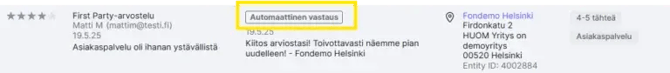 Fonecta-Connect-Asiakasohjeet Asiakaspalautteen hallinta - automaattiset arvosteluvastaukset 3